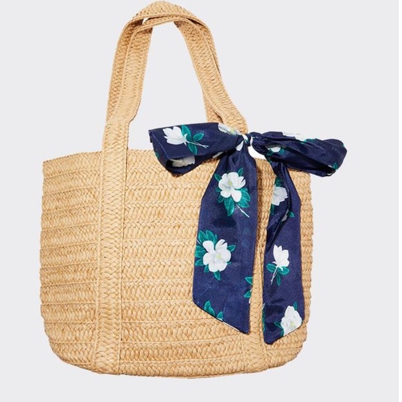 Draper James Handbags - Draper James straw bag with floral scarf